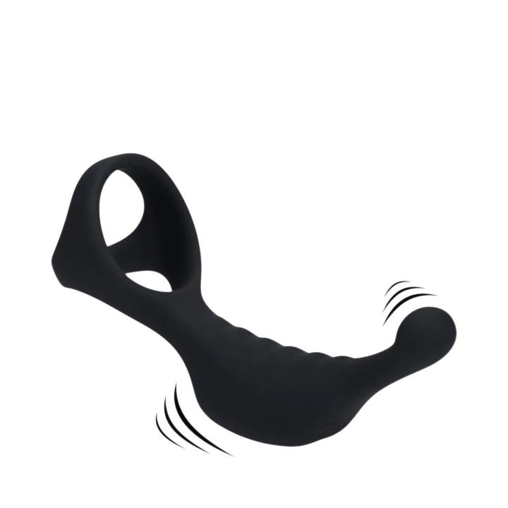 Wibrujący stymulor prostaty z pierścieniem erekcyjnym