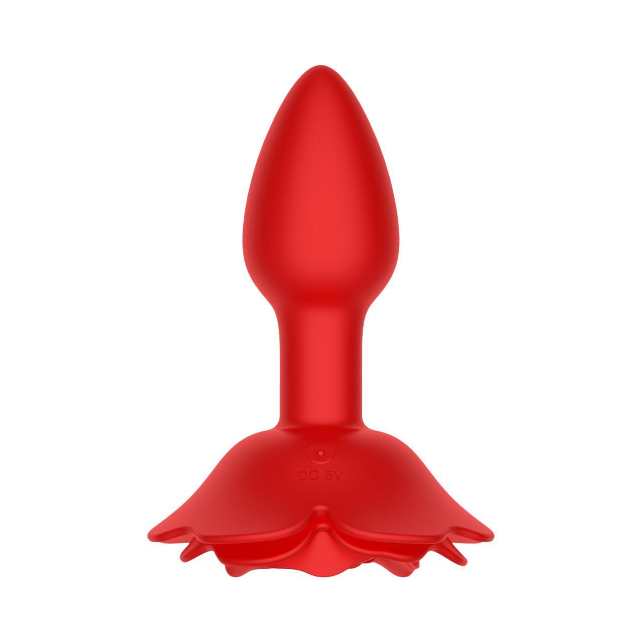 Wibrujący korek analny w kształcie róży- sterowany pilotem