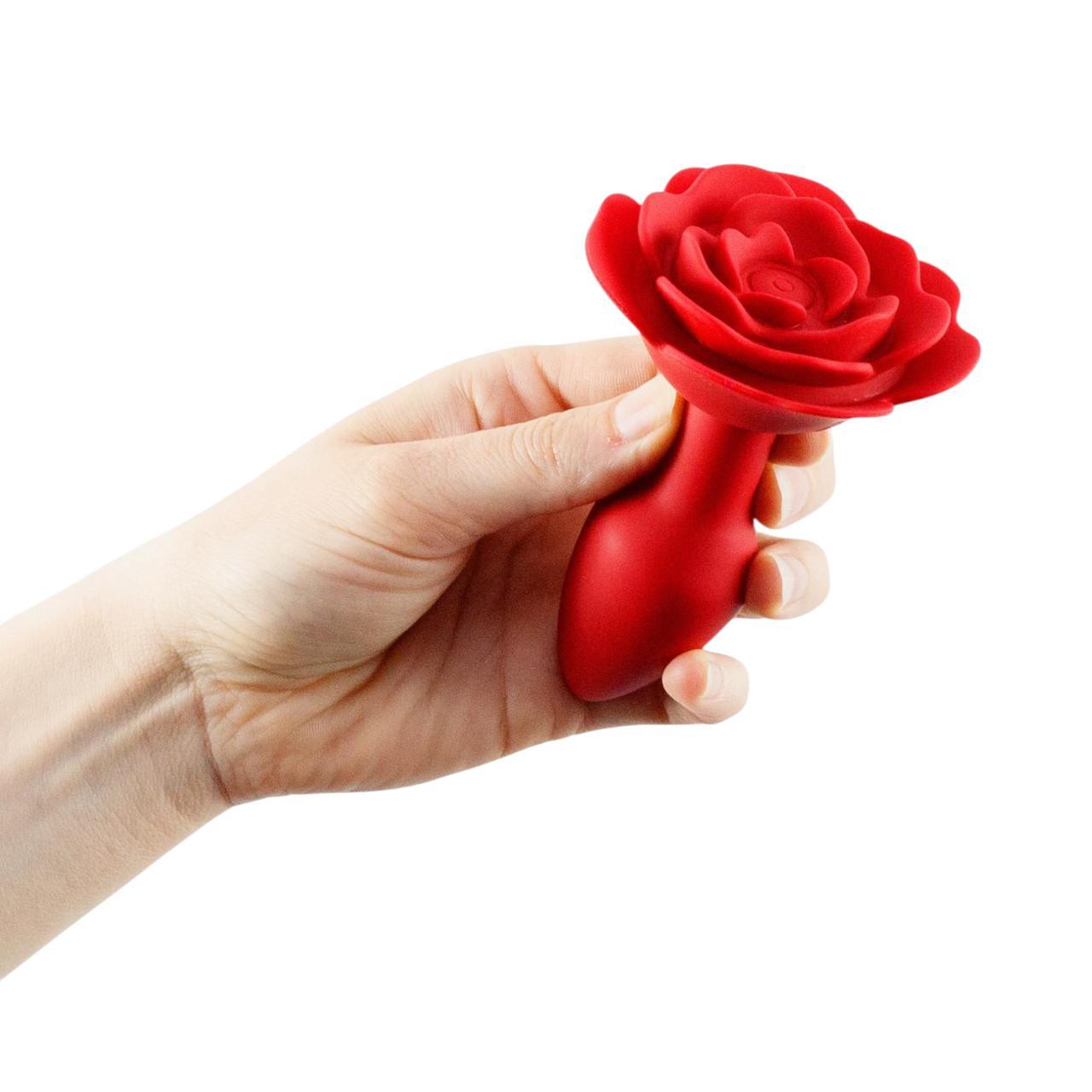 Wibrujący korek analny w kształcie róży- sterowany pilotem