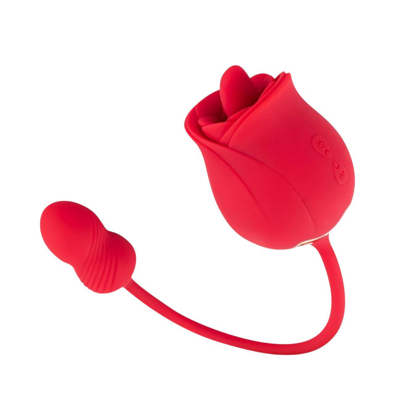 Luksusowy wibrator w kształcie róży 2w1 - 7 trybów wibracji i pulsacji