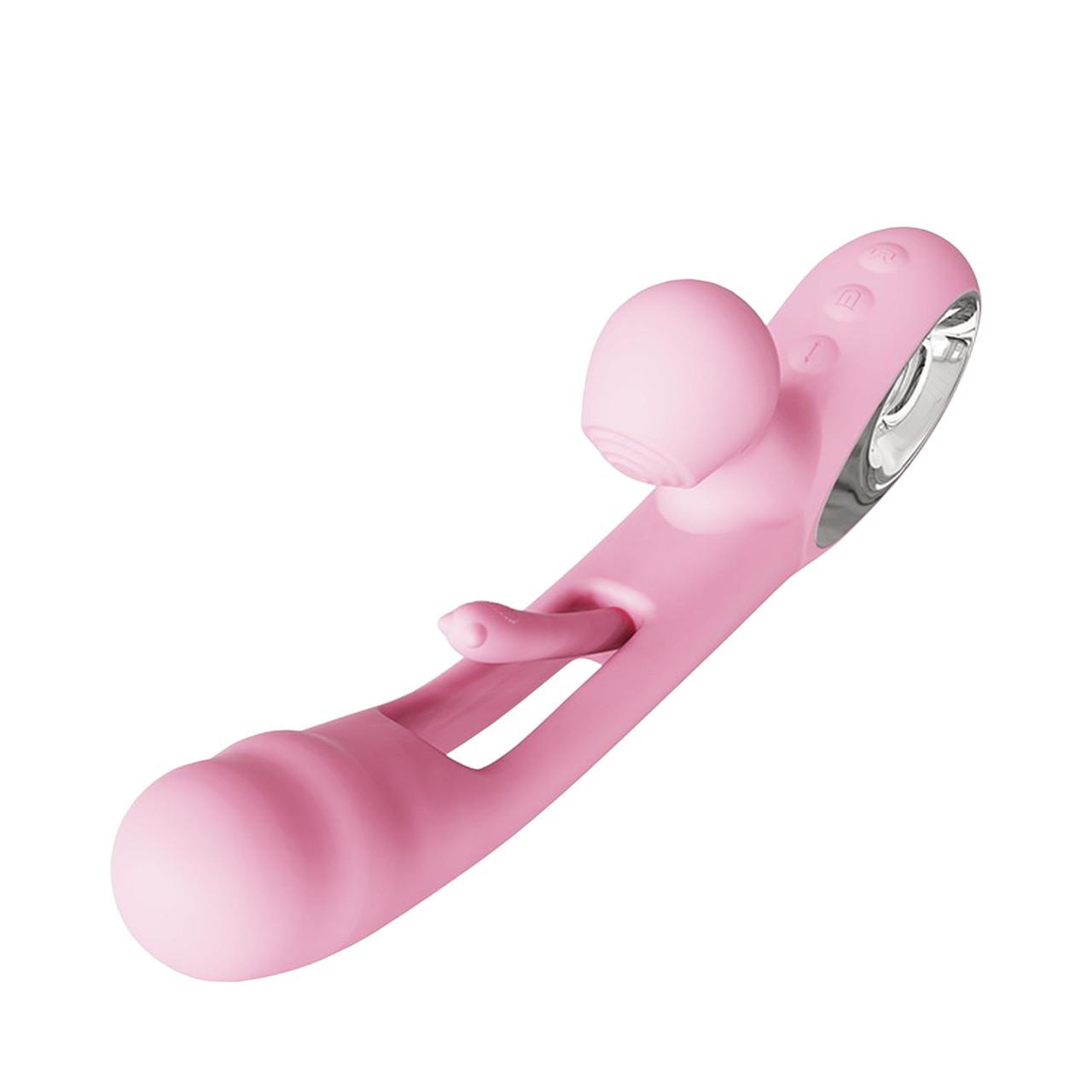 Elegancki silikonowy wibrator z funkcją tappingu - 36 trybów pracy