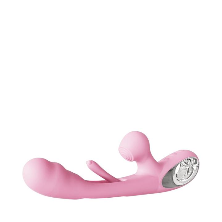 Elegancki silikonowy wibrator z funkcją tappingu - 36 trybów pracy