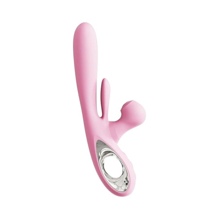 Wielofunkcyjny różowy wibrator z podwójną stymulacją – 15 trybów, ruch góra-dół i cykliczne uderzenia