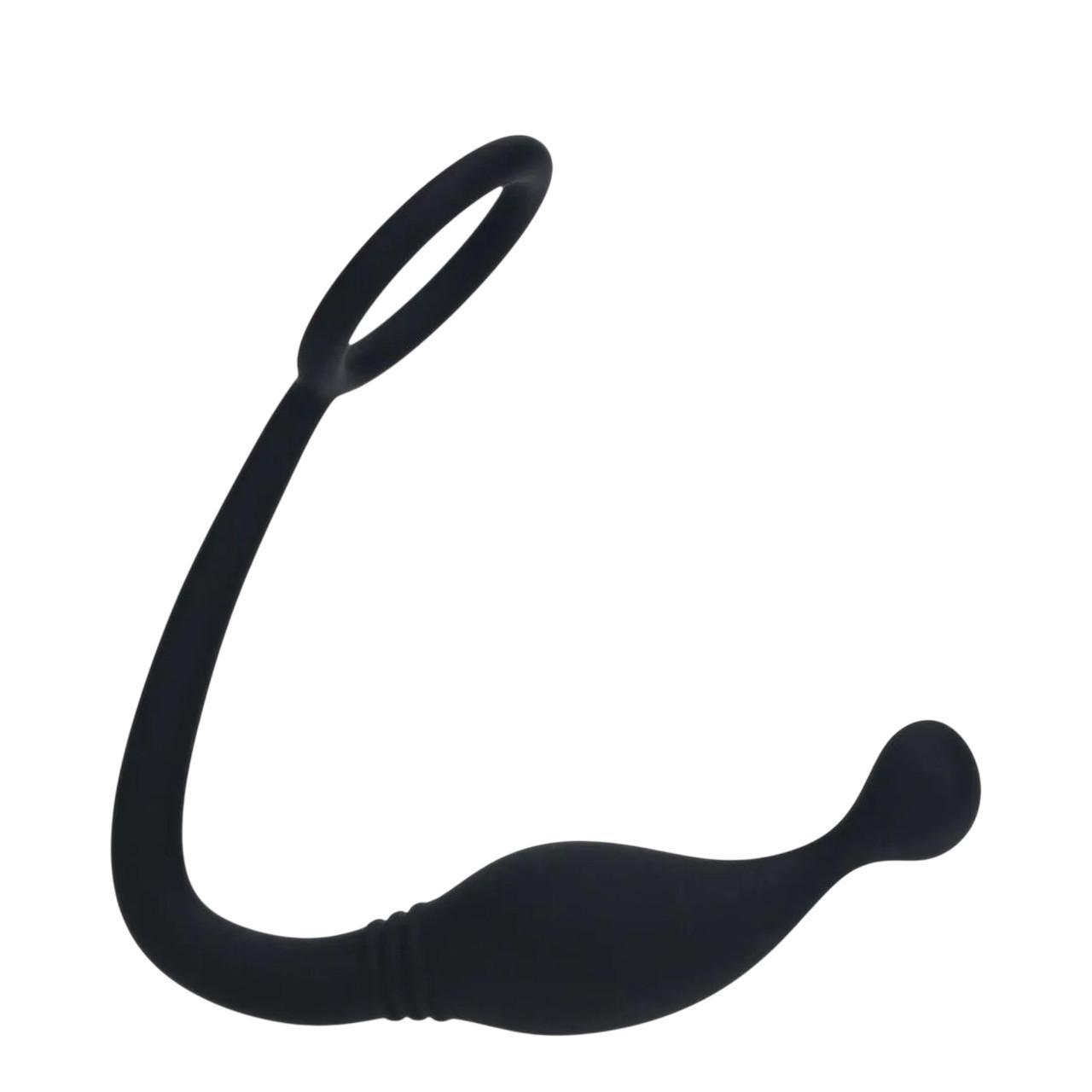 Stymulator prostaty z pierścieniem erekcyjnym, wykonany z silikonu