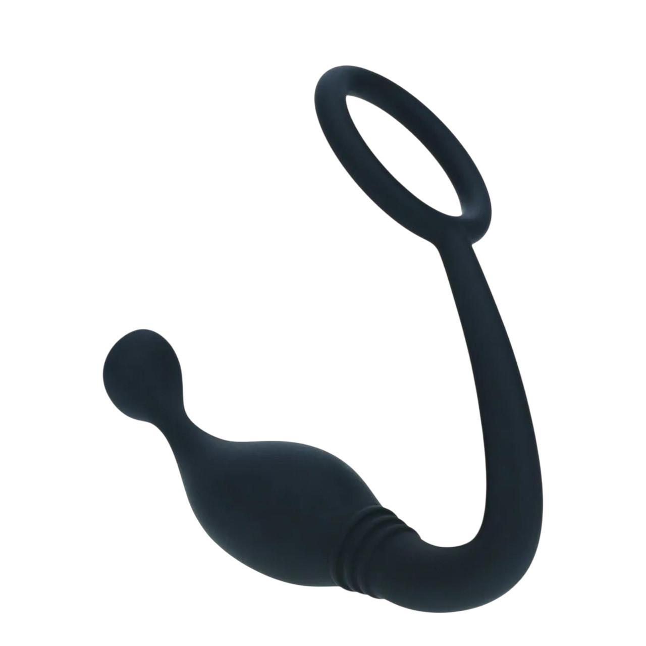 Stymulator prostaty z pierścieniem erekcyjnym, wykonany z silikonu