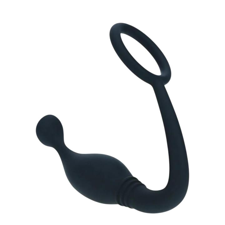 Stymulator prostaty z pierścieniem erekcyjnym, wykonany z silikonu