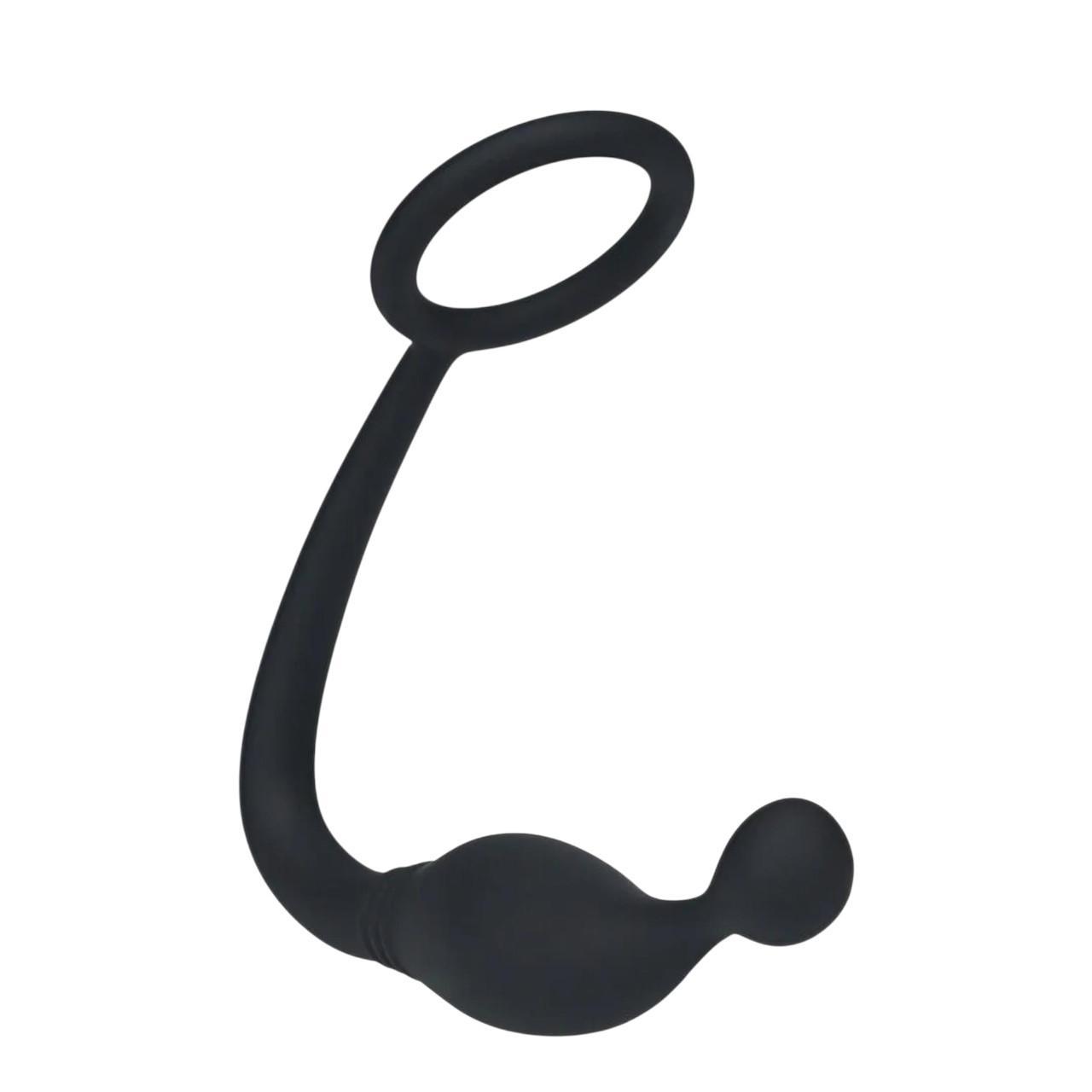 Stymulator prostaty z pierścieniem erekcyjnym, wykonany z silikonu