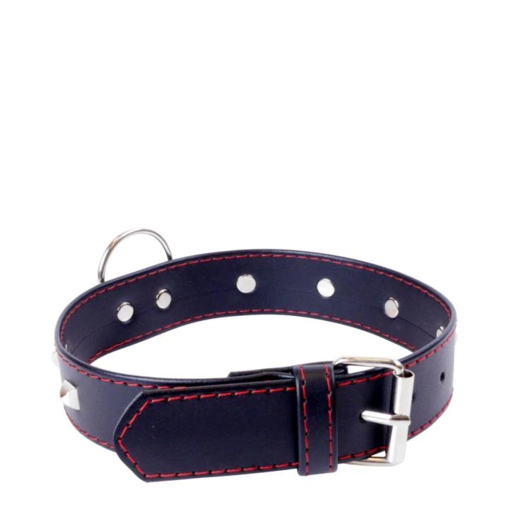 Obroża z metalowymi ćwiekami ze skóry ekologicznej- 3cm