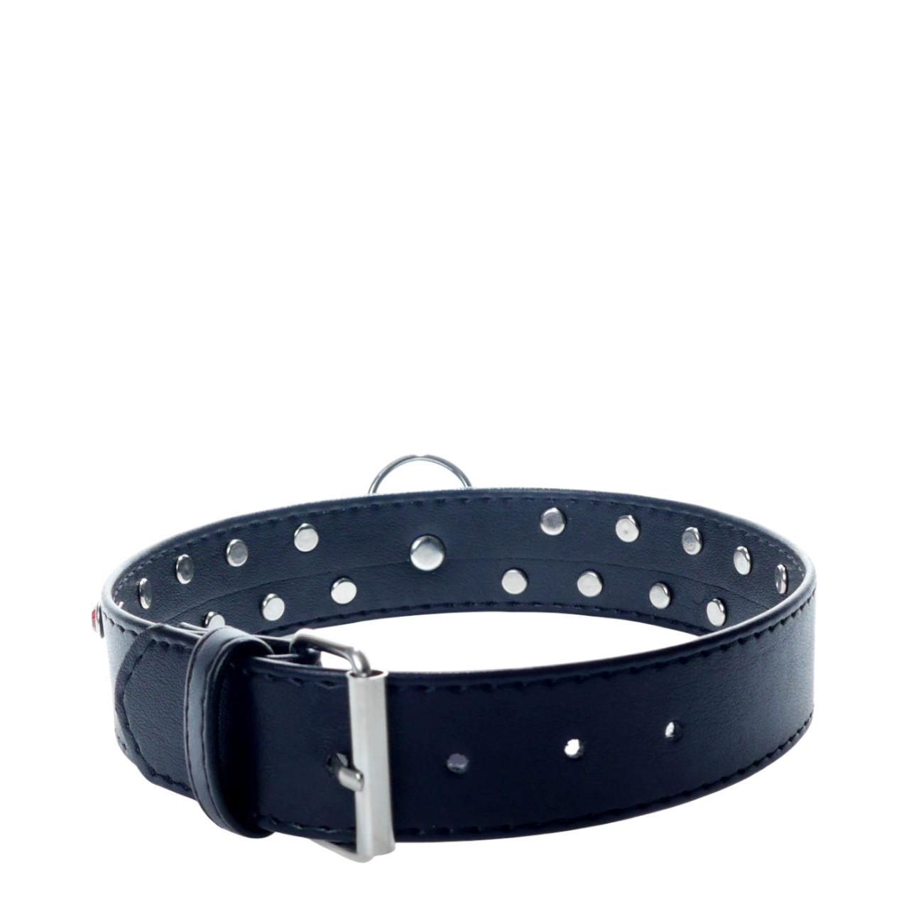 Ekskluzywna obroża z kryształkami w kolorze czerwonym- 3cm