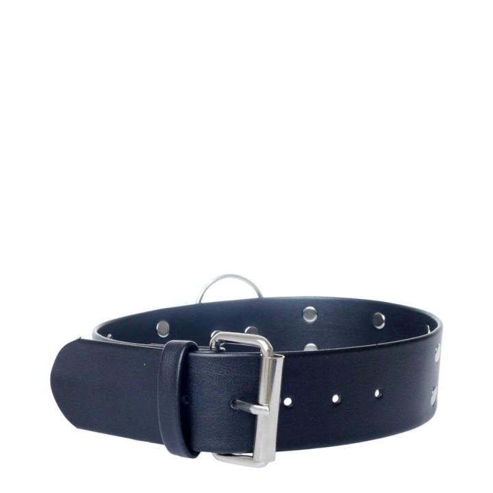 Obroża z metalowymi ćwiekami ze skóry ekologicznej