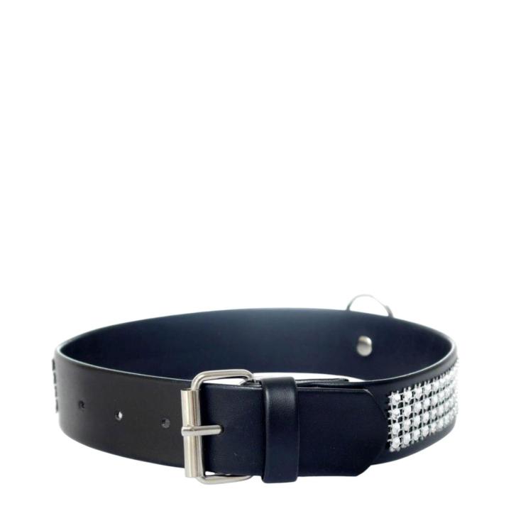 Ekskluzywna obroża z kryształkami w kolorze srebrnym