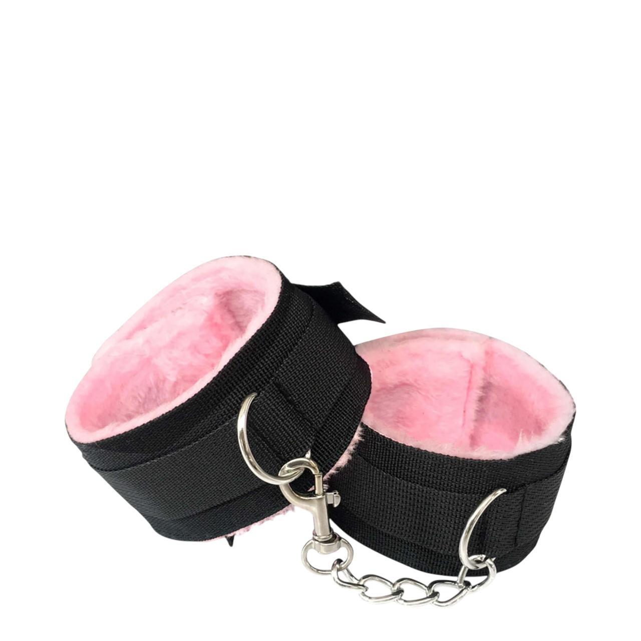 Zestaw do bondage w kolorze czarno-różowym- 8 elementów