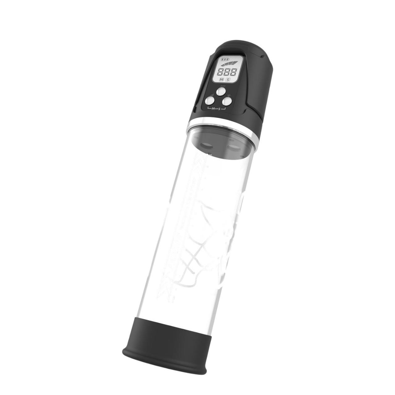 Automatyczna wodoodpornej pompka do penisa z podświetleniem LED - 4 poziomy zasysania i 4 tryby masażu