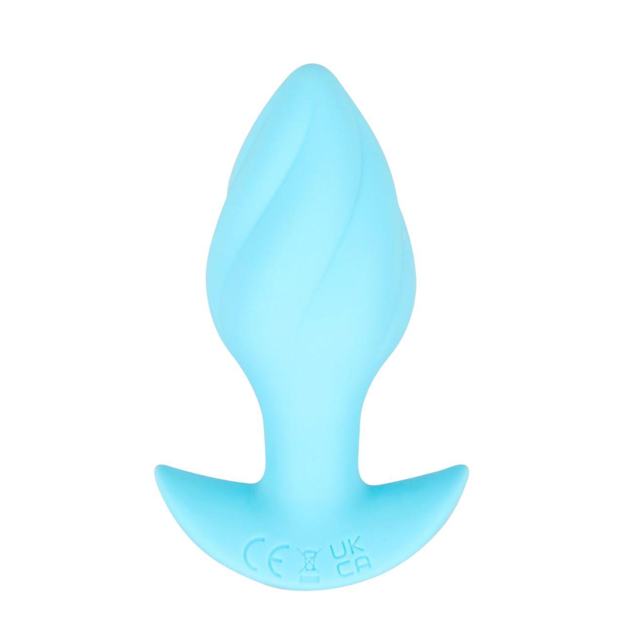 Mały, figlarny korek analny z wibracjami w kolorze niebieskim - 7 trybów pracy