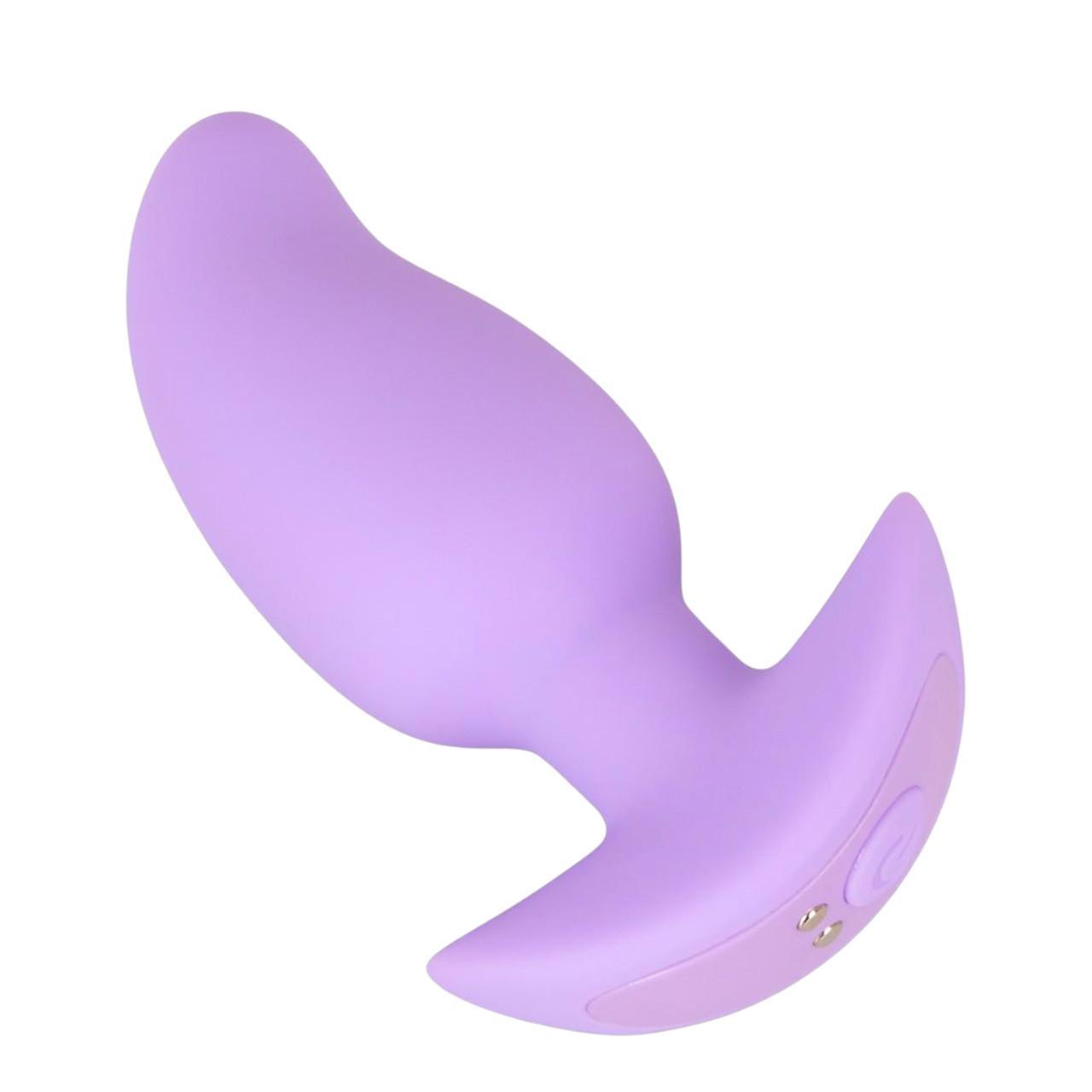 Mały, figlarny korek analny z wibracjami w kolorze fioletowym - 7 trybów pracy