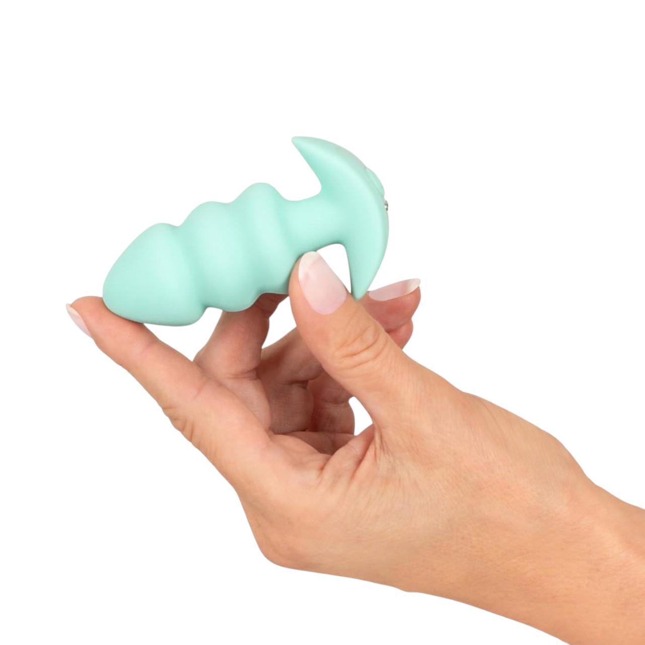 Mały turkusowy korek analny w kształcie kotwicy- 7 trybów pracy