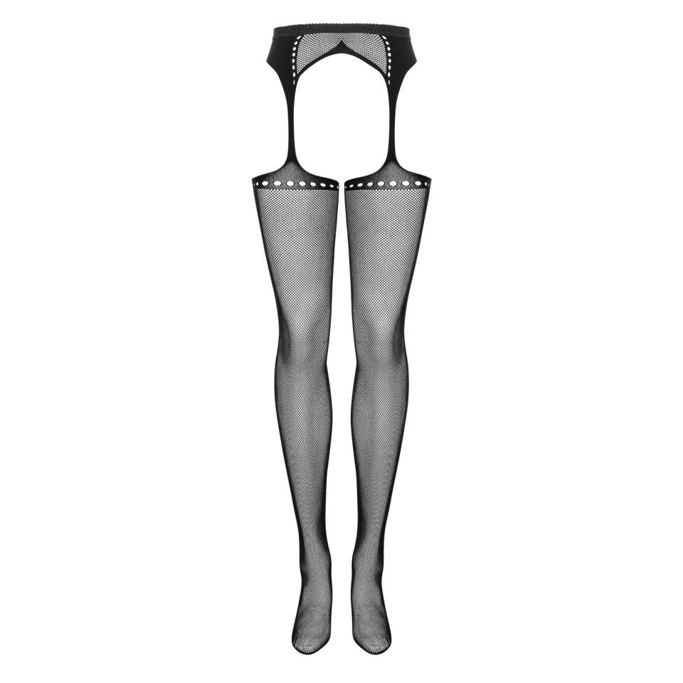 Czarne pończochy z pasem Obsessive S314