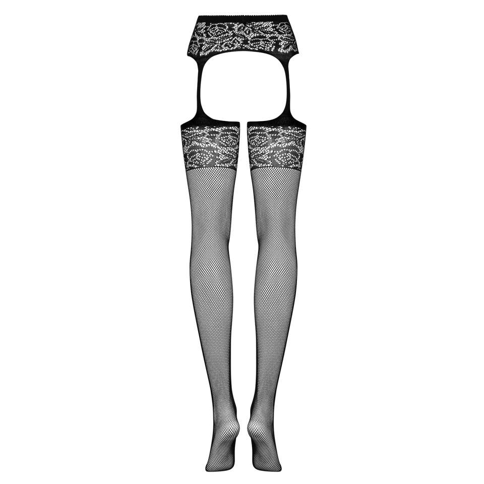 Czarne pończochy z pasem Obsessive S500