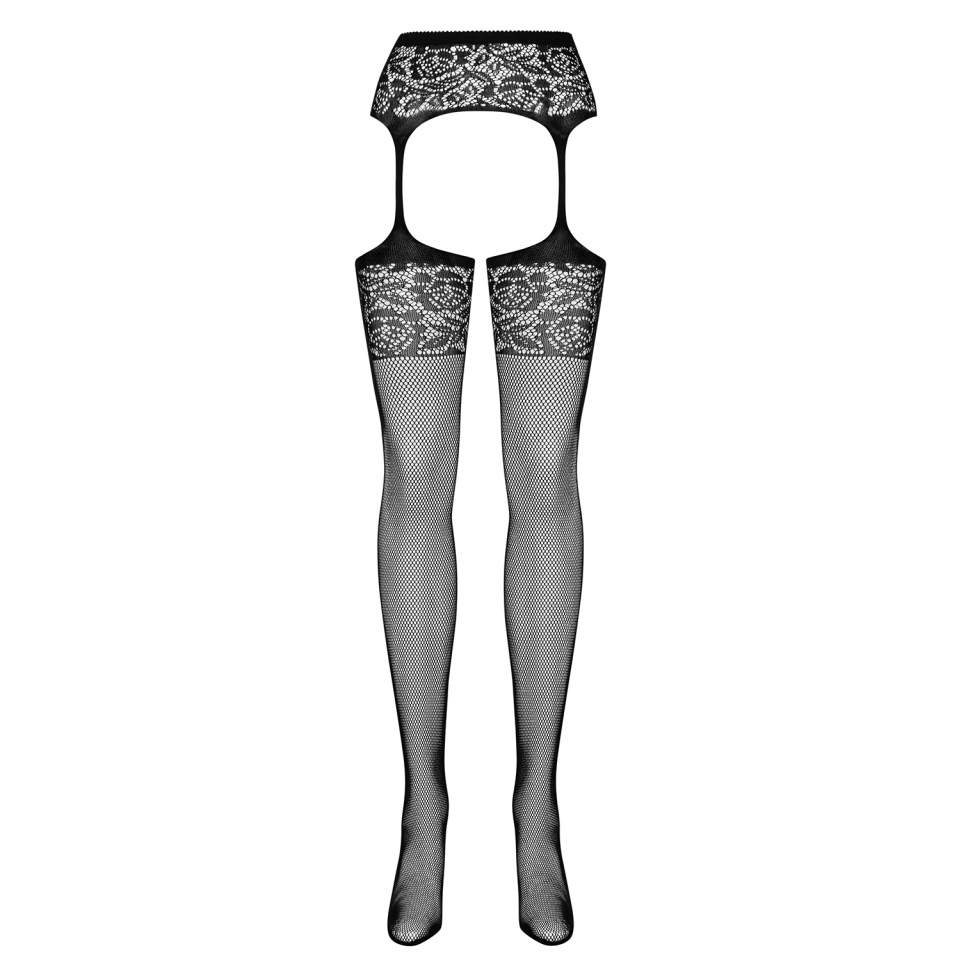 Czarne pończochy z pasem Obsessive S500