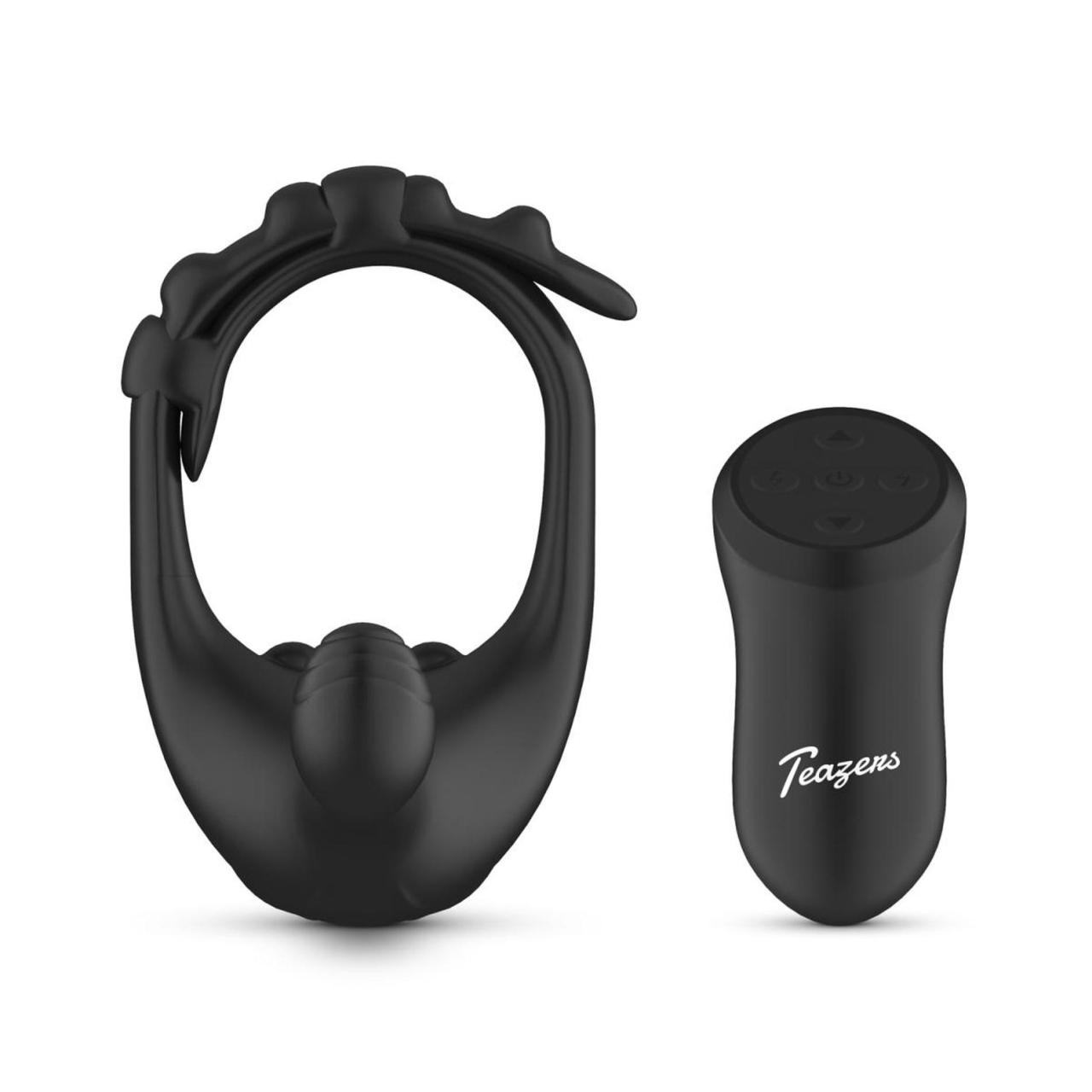 Silikonowy masażer prostaty z regulowanym pierścieniem erekcyjnym - sterowany pilotem