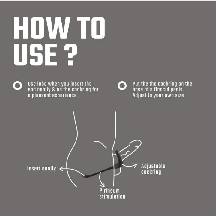 Silikonowy masażer prostaty z regulowanym pierścieniem erekcyjnym - sterowany pilotem