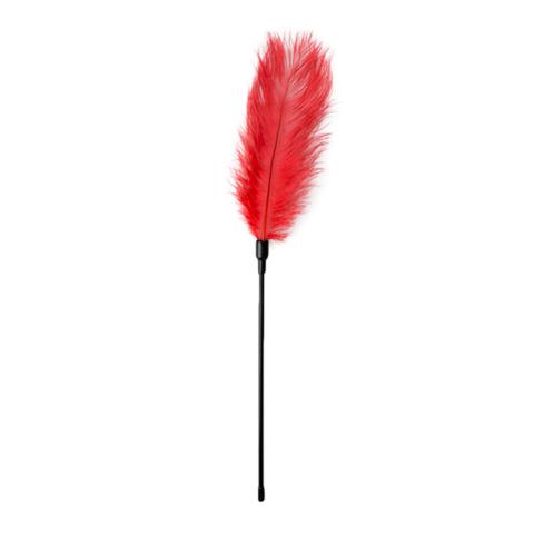 Czerwone piórko z plastikową rączką - 27 cm