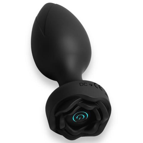Ekskluzywny wibracyjny korek analny z pilotem, czarny silikon - 10,3cm