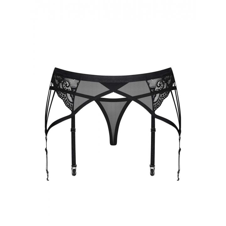 Erotyczny pas do pończoch Obsessive 854-GAR-1 ze stringami w komplecie