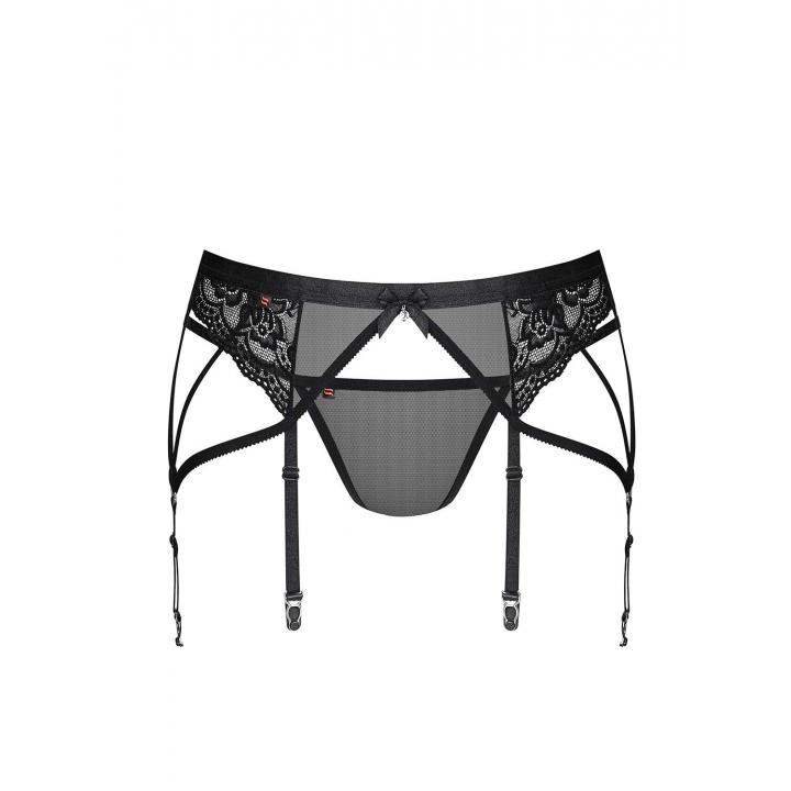Erotyczny pas do pończoch Obsessive 854-GAR-1 ze stringami w komplecie