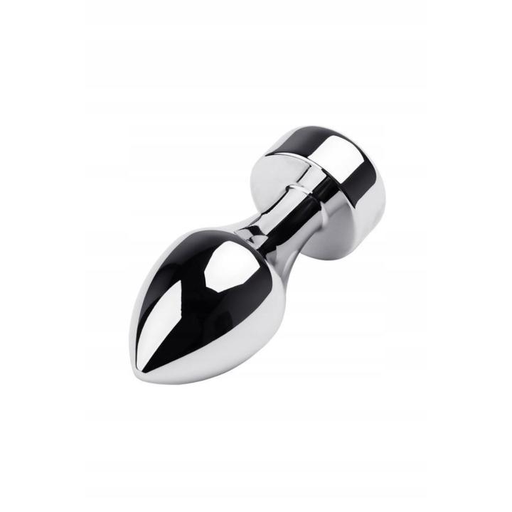Srebrny korek analny w kształcie pocisku ze srebrnym kryształem- 10,8 cm