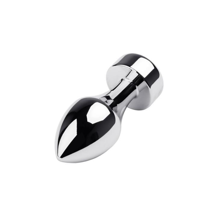 Srebrny korek analny w kształcie pocisku z czarnym kryształem- 10,8 cm