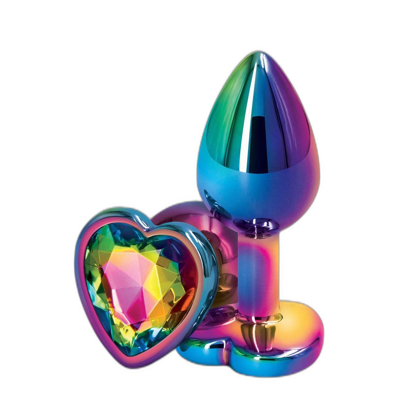 Biżuteria analna serce S wielokolorowa - lekkie aluminium | Loris.pl