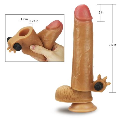 Silikonowa nakładka przedłużająca z wibracjami 19 cm – większa długość i obwód