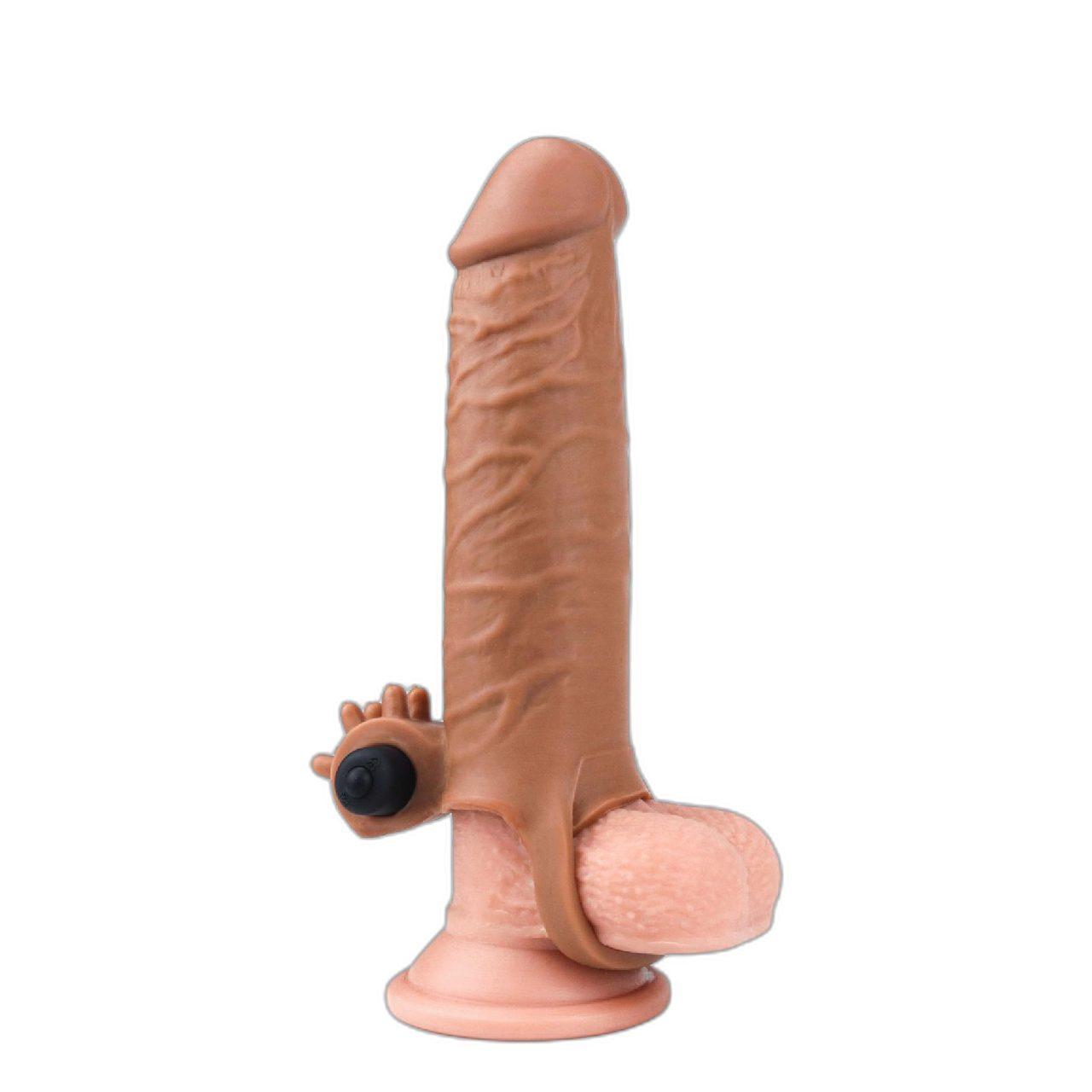 Wibrująca przedłużka na penisa 2 cale - elastyczny rękaw TPE | Loris.pl