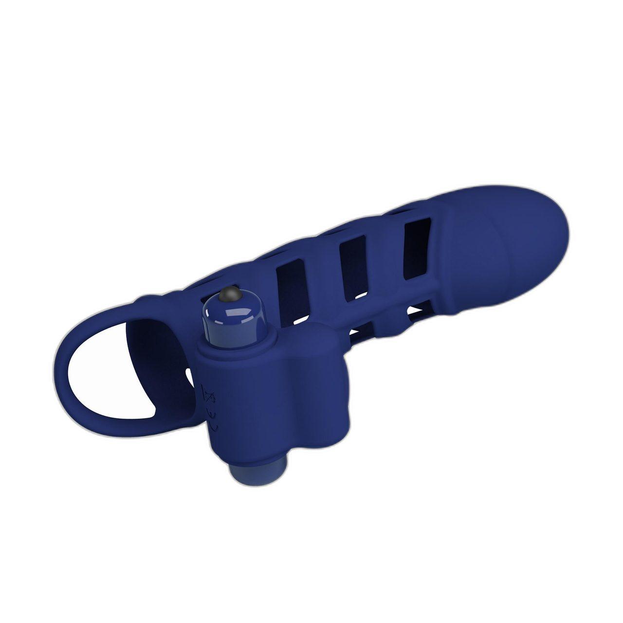 Wibrująca nakładka na penisa z pętlą na jądra 10 trybów | Loris.pl