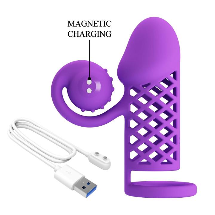 Wibrująca nakładka ze stymulatorem łechtaczki | 10 trybów, pamięć, USB