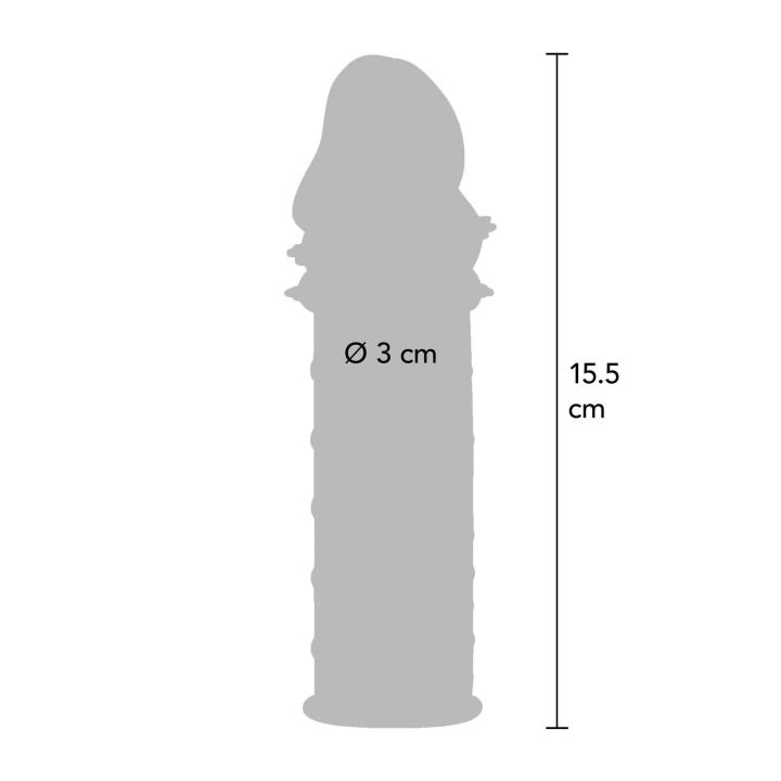 Przeżroczysta elastyczna nakładka na penisa z wypustkami do stymulacji partnerki