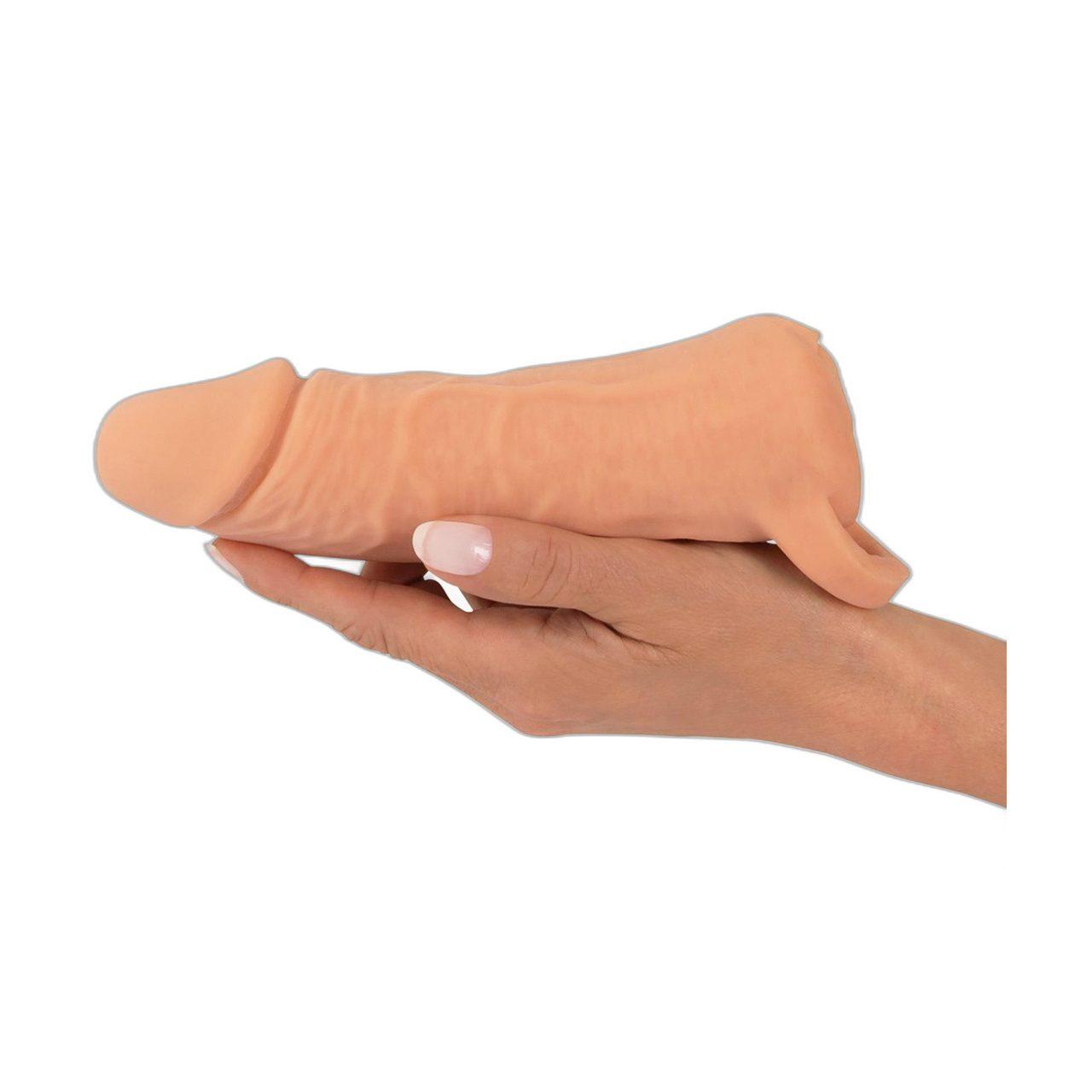 Nakładka przedłużająca 2w1 z masturbatorem 18,5 cm – realistyczne doznania