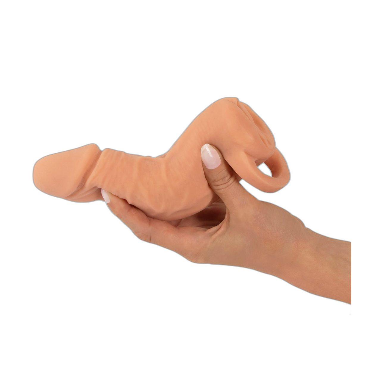 Nakładka przedłużająca 2w1 z masturbatorem 18,5 cm – realistyczne doznania