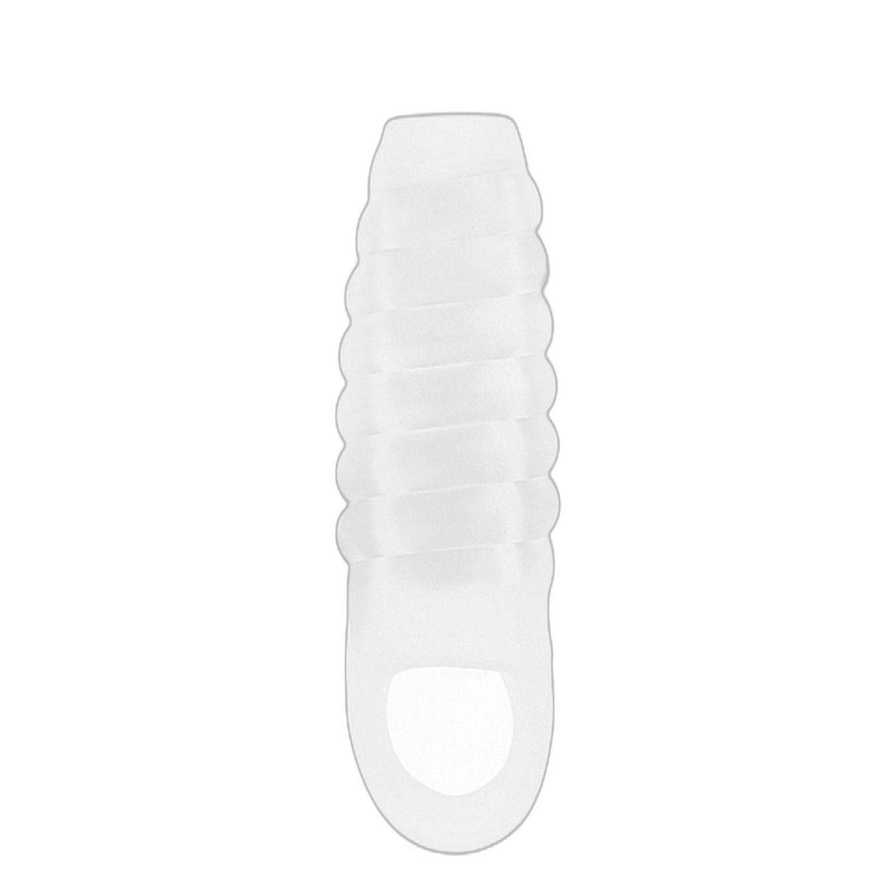 Transparentna nakładka przedłużająca na penisa 20,5 cm z paskiem | Loris.pl