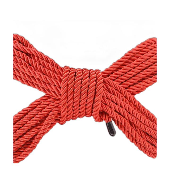 Czerwona lina do bondage 10 m z poliestru – styl japoński | Loris.pl