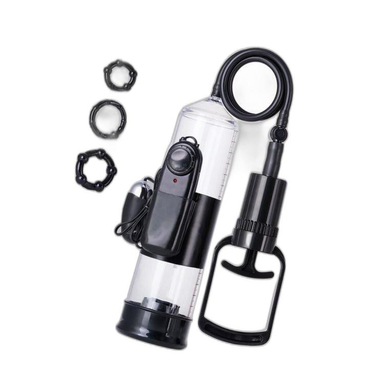 Pompka do penisa 22,8 cm z wibracją – transparentny cylinder PVC | Loris.pl