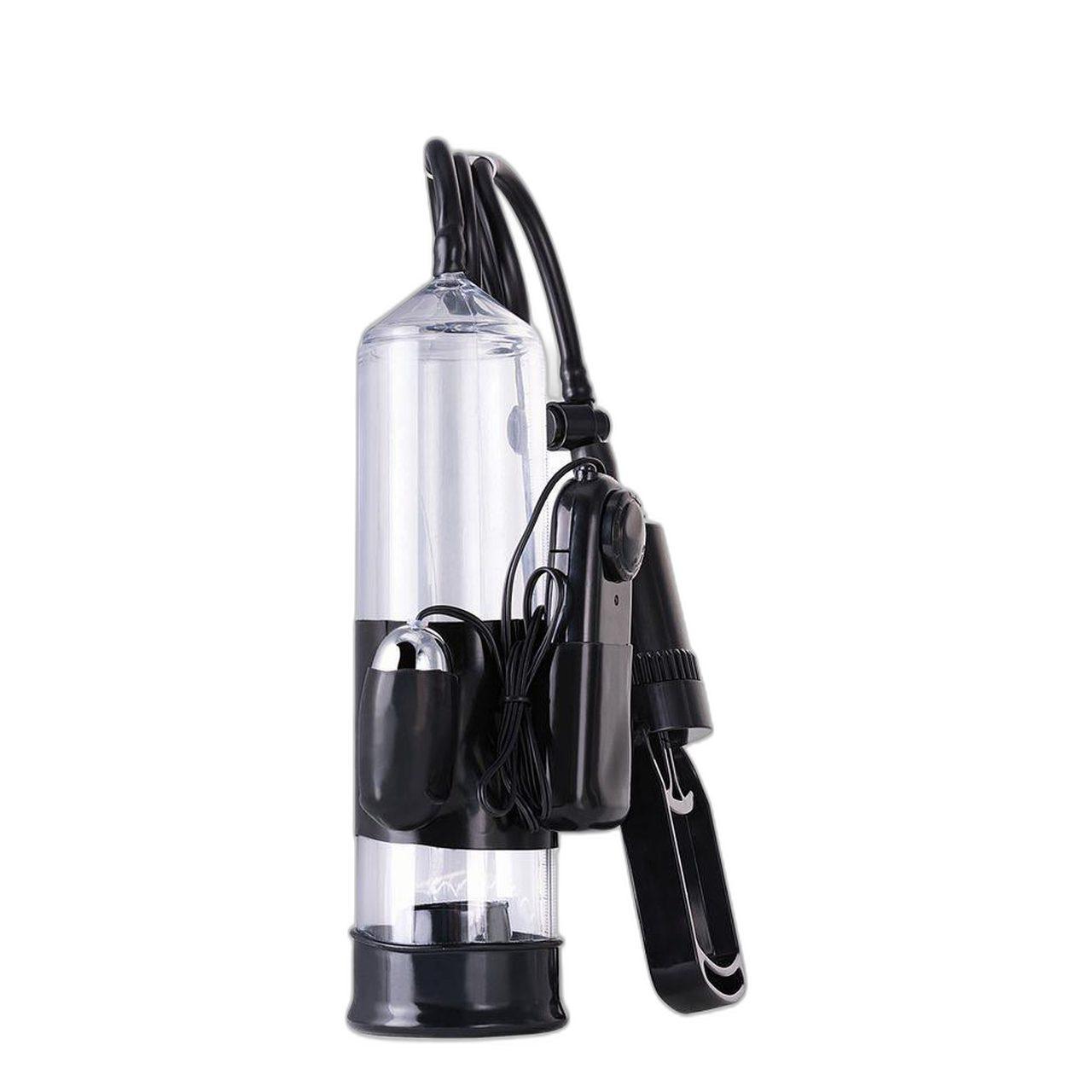 Pompka do penisa 22,8 cm z wibracją – transparentny cylinder PVC | Loris.pl