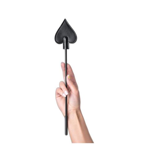 Bat BDSM 36 cm czarny z drewnianą rączką i skórzaną końcówką slap