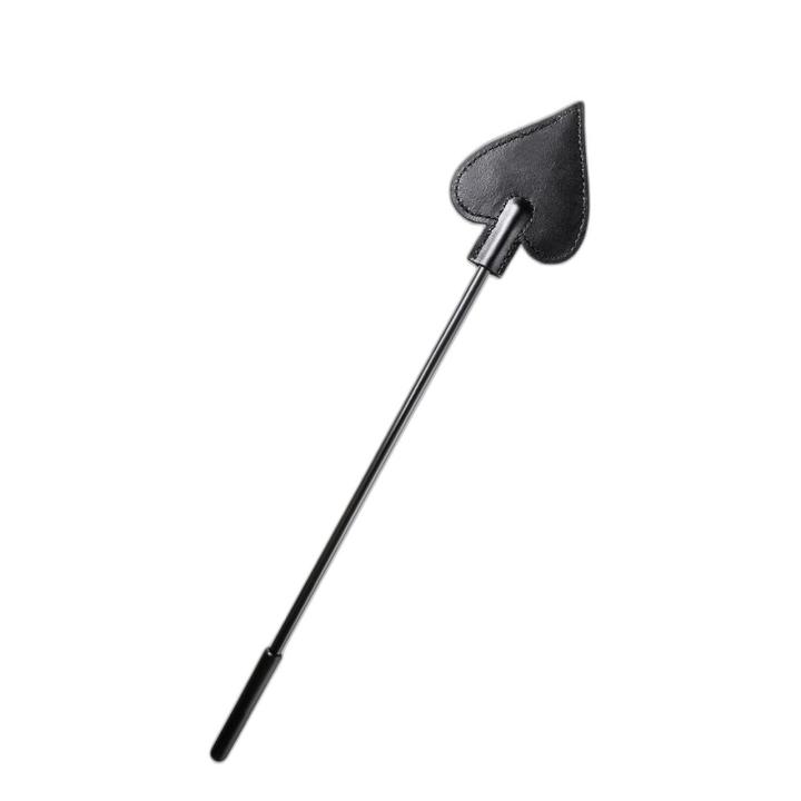 Bat BDSM 36 cm czarny z drewnianą rączką i skórzaną końcówką slap