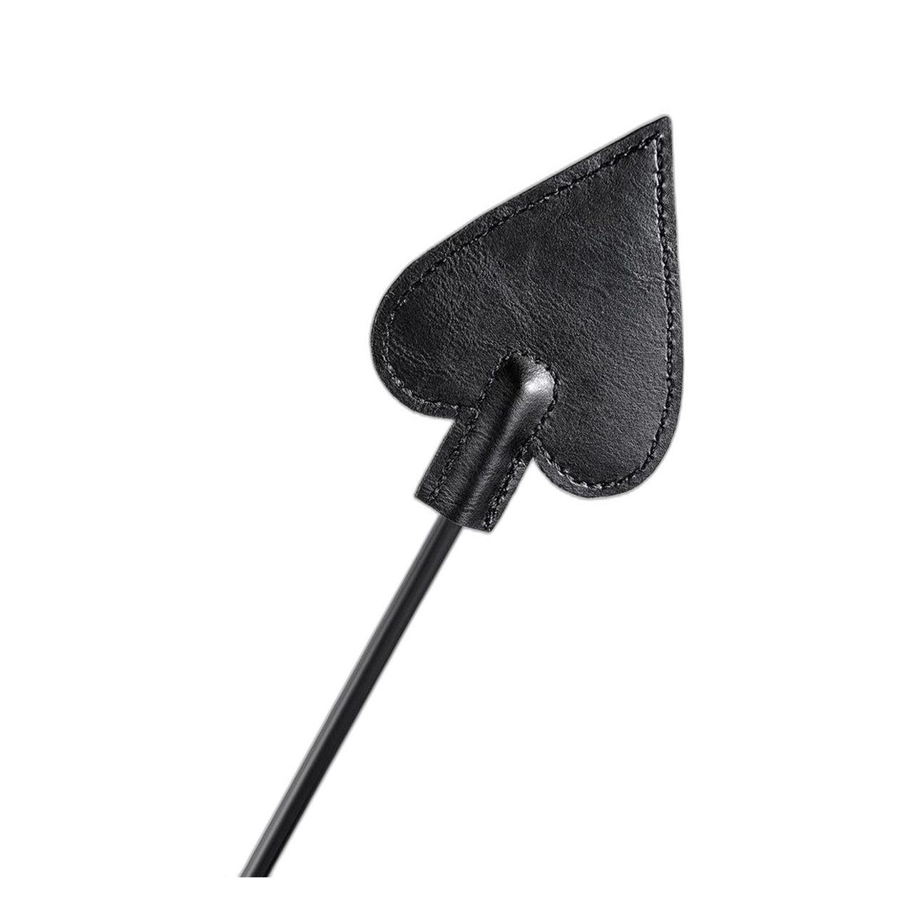 Bat BDSM 36 cm czarny z drewnianą rączką i skórzaną końcówką slap