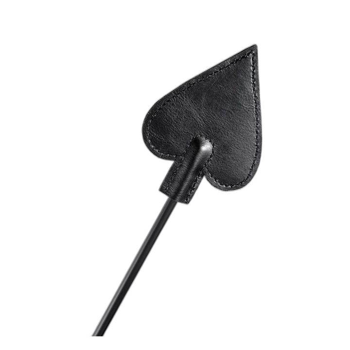Bat BDSM 36 cm czarny z drewnianą rączką i skórzaną końcówką slap