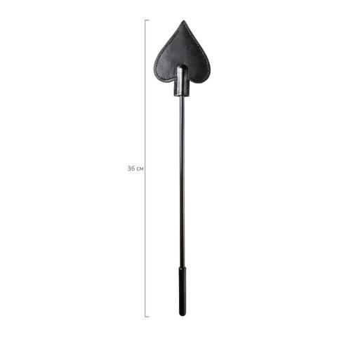 Bat BDSM 36 cm czarny z drewnianą rączką i skórzaną końcówką slap