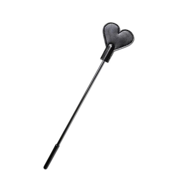 Bat BDSM 35 cm czarny ze skórzaną końcówką slap | Loris.pl