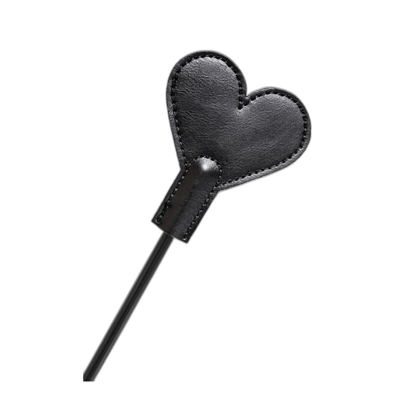 Bat BDSM 35 cm czarny ze skórzaną końcówką slap | Loris.pl